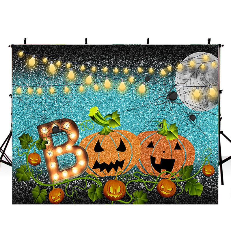 black light photo backdrop halloween 8x6 Sparkle photo backdrop for halloween meiguisha Pumpkin Lantern photography background for child backgound for picture moon