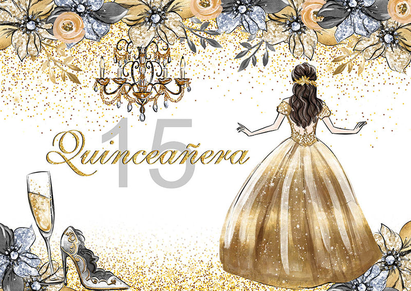 Fondo Fotográfico Para XV Años (Quinceañera) – Banner De Vinilo Para Fiesta, Photocall, Estudio, Decoración De Celebración