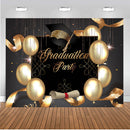 Graduation Party Photography Backdrop Ceremony Banner Background Mortarboard Balloons Ribbon Decoration for Photo Studio