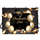 Graduation Party Photography Backdrop Ceremony Banner Background Mortarboard Balloons Ribbon Decoration for Photo Studio