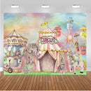 Circus Party Photography Backdrop Amusement Park Girls 1st Birthday Banner Background Baby Shower Decoration for Photo Studio