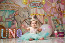 Circus Party Photography Backdrop Amusement Park Girls 1st Birthday Banner Background Baby Shower Decoration for Photo Studio