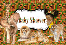 Baby Shower Photography Backdrop Animals Zoo Lion Tiger Banner Background Jungle Safari Decoration for Photo Studio