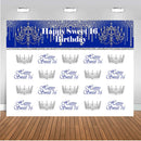 Sweet 16 Photography Backdrop Quinceanera Prom Party Banner Background Sliver Crown Birthday Decoration for Photo Studio