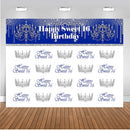Sweet 16 Photography Backdrop Quinceanera Prom Party Banner Background Sliver Crown Birthday Decoration for Photo Studio