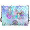 Little Mermaid Party Photography Backdrop Ariel Dazzles Girls 1st Birthday Banner Background Baby Shower Decoration for Photo Studio