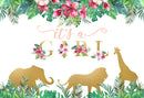 One Wild Photography Backdrop Girls Birthday Banner Background Jungle Safari Baby Shower Decoration for Photo Studio