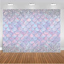 Little Mermaid Photography Backdrop Girls Birthday Banner Background Fish Scale Ariel Dazzles Baby Shower Decoration for Photo Studio