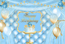 Light Blue Photography Backdrop Happy Birthday Girls Birthday Banner Background Balloons Baby Newborn Decoration for Photo Studio