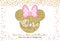 Pink minnie mouse backdrop gold glitter 1st birthday party background for photo shoot one birthday party decoration personalized