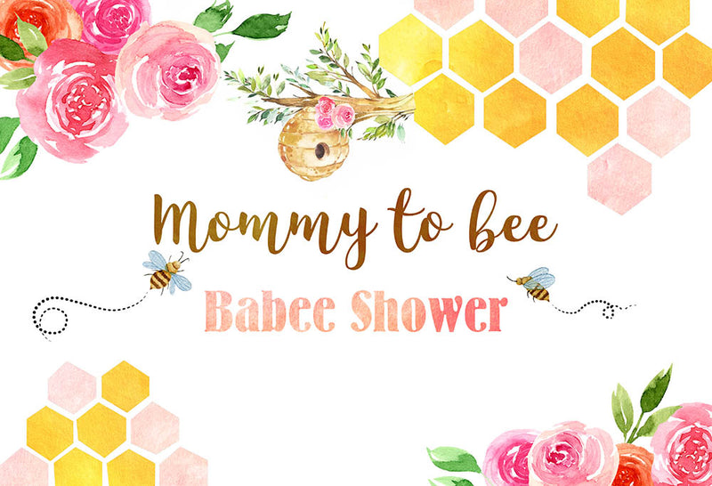 Newborn Mommy to Bee Photo Background for Baby Shower Birthday Party Decoration Babee Shower Backdrop for Photography Studio