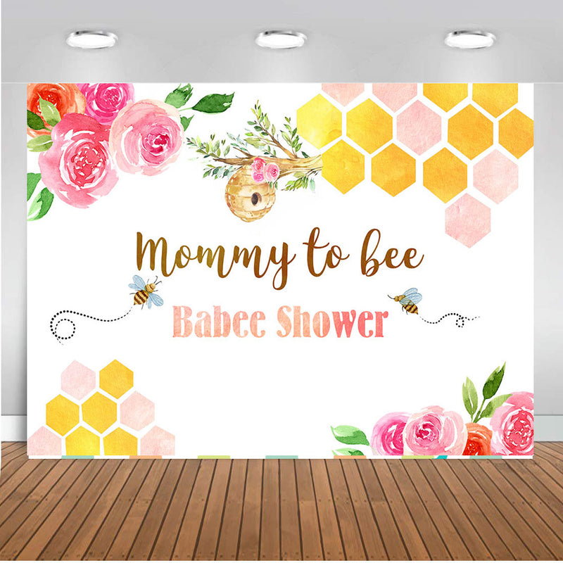 Newborn Mommy to Bee Photo Background for Baby Shower Birthday Party Decoration Babee Shower Backdrop for Photography Studio