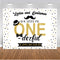 One Birthday Photo Background for Baby Shower 1st Birthday Party Decoration for Ladies and Gentleman Black Golden Backdrop for Photography Studio