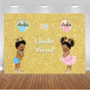 Gender Reveal Staches or Lashes Twins Birthday Photo Background for Baby Shower 1st Birthday Party Decoration for Ladies and Gentleman Golden Glitter Backdrop for Photography Studio