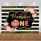 Our Little is Turning One Birthday Photo Background Black White Stripes Party Decoration Golden Glitter Backdrop for Photography Studio
