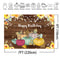 Happy Birthday Photo Background Wooden Floor Party Decoration Floral Pumpkin Baby Newborn Backdrop for Photography Studio