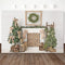 Christmas Backdrop White Fireplace Christmas Tree Decor Photocall Background Photo Studio Family Portrait Photography Backdrops