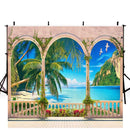 beach theme photo booth backdrop vinyl ocean photography backdrops hawaiian luau photo booth props large beach scene background for photography for wedding party