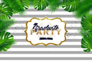 Bachelor Cap background high school photo booth props 2019 graduation banner photo backdrop black white streaks photo backdrop tropical vinyl background elementary graduation photo props for teenage