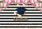 Bachelor Cap background high school photo booth props 2019 graduation banner photo backdrop black white stripes photo backdrop summer tropical vinyl background elementary graduation photo props for teenage