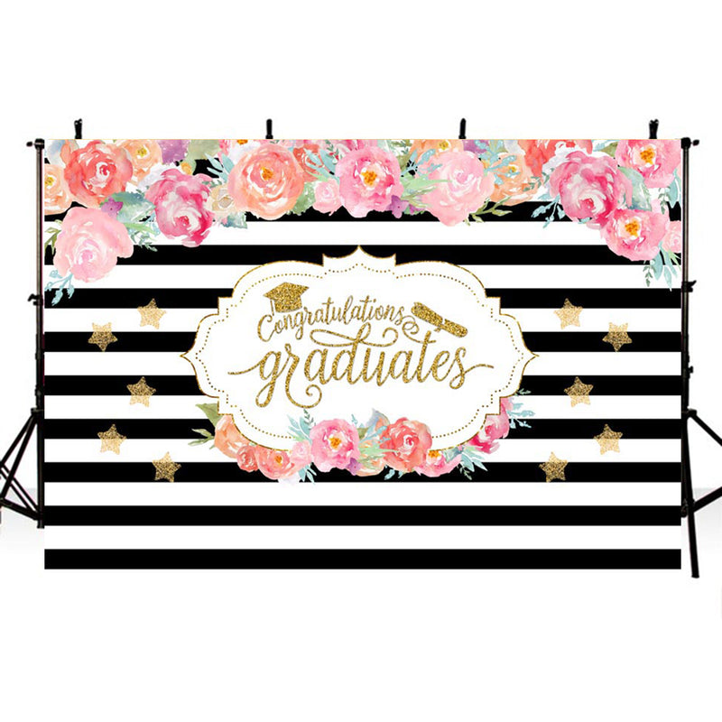Graduation Photography Backdrops Black And White Streaks Photography For Backdrop High School Photo Backgrounds Flowers