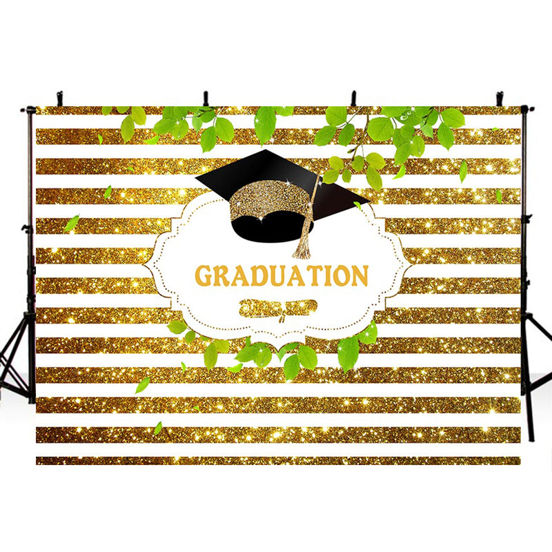 Graduation Photography Backdrops Party Photography For Backdrop Bachelor Cap Photo Backgrounds Golden Stripes Photo Props