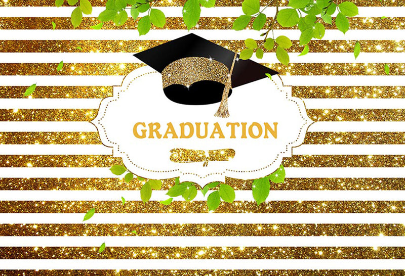 Graduation Photography Backdrops Party Photography For Backdrop Bachelor Cap Photo Backgrounds Golden Stripes Photo Props