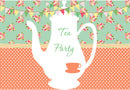 tea party photo backdrop banner cup backdrops for photography flowers photo backgrounds wedding photo booth props tea party for woman backdrop for birthday party