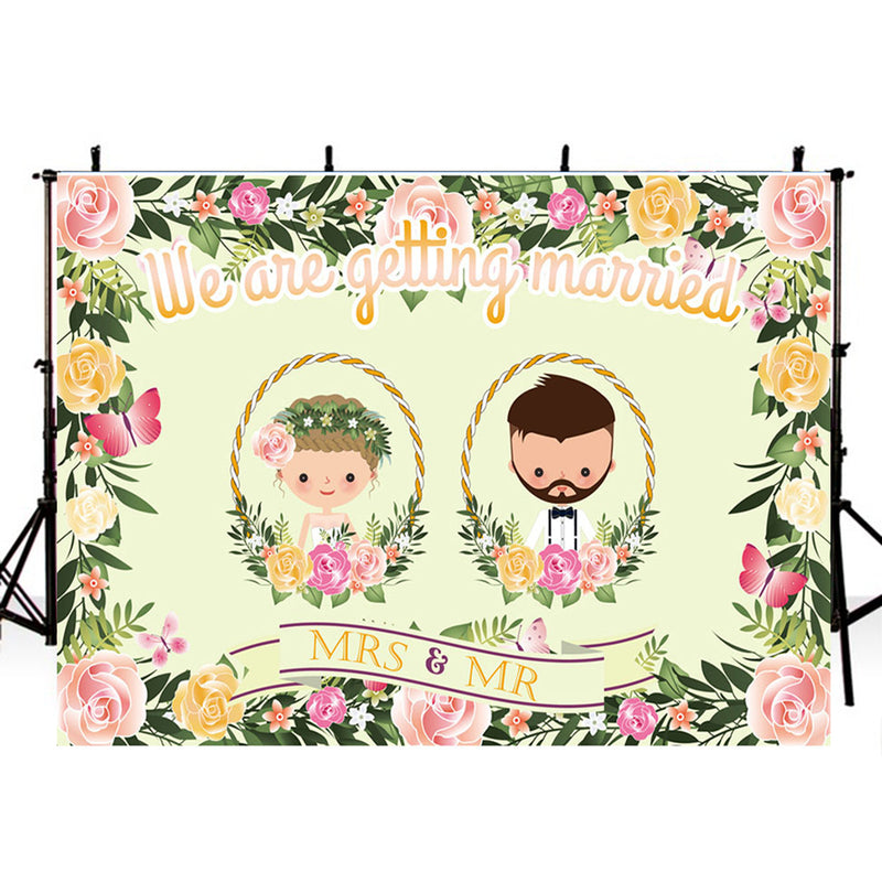 customized mrs and mrs wedding photo booth props bridal shower 50th wedding anniversary photo backdrops wedding theme personalized background for photographer flowers backdrops for weddings