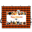 halloween party photo booth backdrop red black banner backdrop for picture Pumpkin Lantern photography background ghost photo props for kids