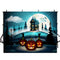 trick or treat backdrops halloween 10ft party photo booth backdrop black white streaks 7ft backdrop for picture Pumpkin Lantern photography background for child photo props