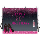 Fondos fotográficos para fiesta de cumpleaños 50, fotografía para telón de fondo, fondos fotográficos impresos digitales de feliz cumpleaños para estudio fotográfico 