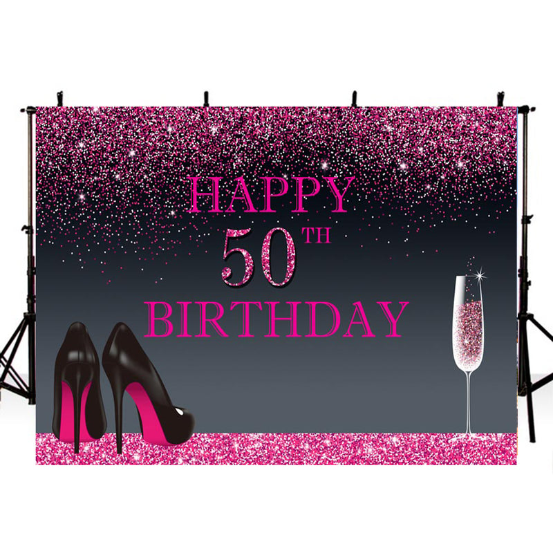 customized backdrop with name for birthday 50th birthday backdrop