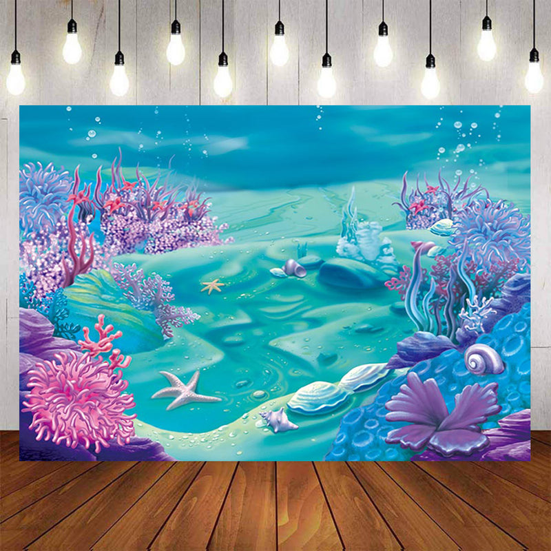 Aquarium Photography Under Sea Castle Backdrop Ocean Bubble Birthday Party Photo Studio Booth Background Polyester Fabric