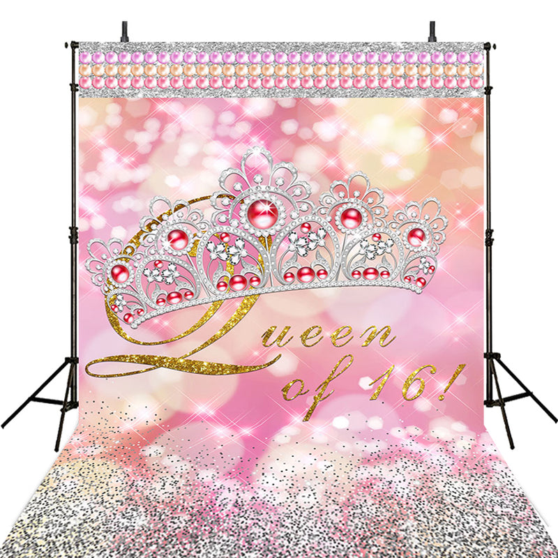 Pink 16th Birthday Party Photography Backdrops Thin Vinyl Photography For Backdrop Happy Birthday Digital Printed Photo Backgrounds For Photo Studio