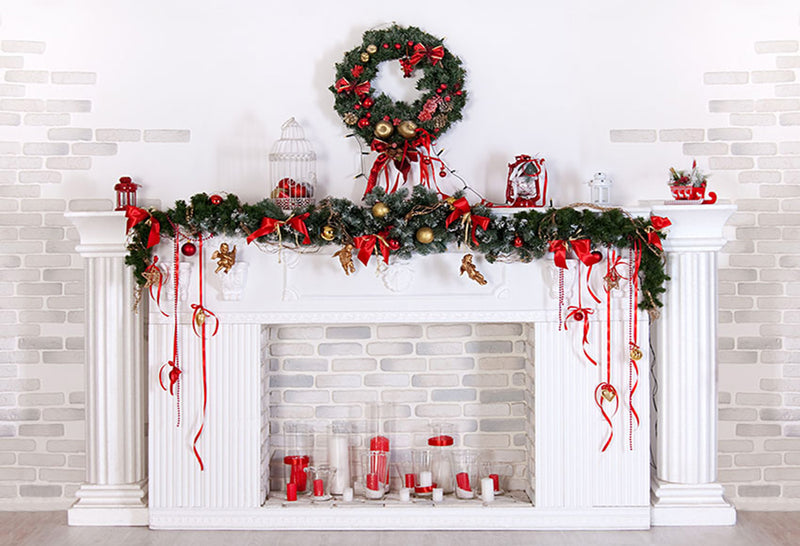 White Wall Photography Backdrops Christmas Background Backdrops for Kids Winter Props Xmas Vinyl photo Backdrop Interior Decor