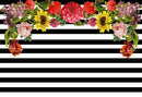 Valentine Party Photography Backdrops Black White Stripes Photo Props Banner Flowers Valentine's Day Background Photo Studio
