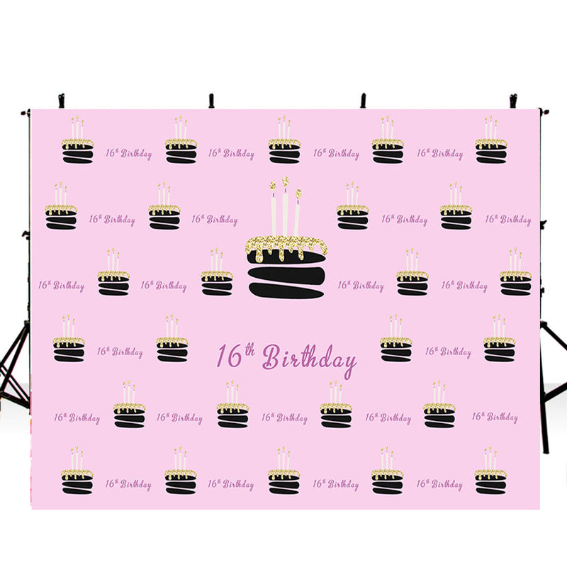Happy birthday photo backdrops teenage girl birthday photo booth props for girls birthday photo backdrop 16th sweet birthday pink background for photo happy birthday