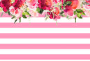 Wedding Party Photography Backdrops Pink White Stripes Photo Props Banner streak Flowers Valentine's Day Background Photo Studio