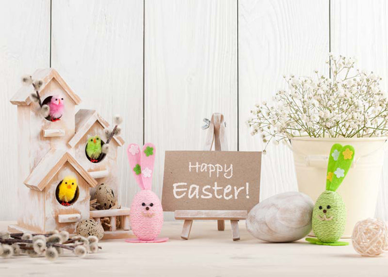 Happy Easter Photography Backdrops White Wood Vinyl Photography For Backdrop Digital Printed Photo Backgrounds For Photo Studio
