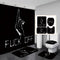 Black Fuck Off Print Shower Curtain Set Home Decor Bath Mat Toilet Lid Cover Flannel Bathroom Carpet 4 Piece Set