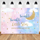 Gender Reveal Backdrop Pink Blue Twinkle Twinkle Little Star Baby Shower Photo Background Glitter Star Moon Backdrops
