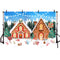 Gingerbread House Backdrop for Photography Newborn Kids Children Portrait Background Sweet Candy Pine Forest Photoshoot Prop