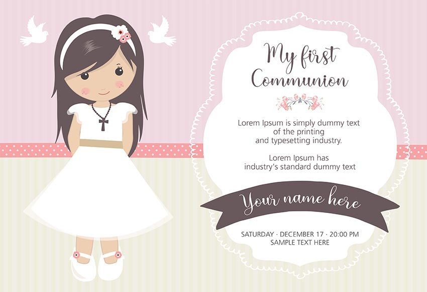 Girl First Communion theme Photography Backdrop Customize Photography Studio Photo Backgrounds for Girl Birthday Party Photocall