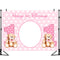 Fondo rosa de feliz primer cumpleaños para niña, Fondo de fotografía para Baby Shower, póster personalizado, decoraciones para mesa de postre, accesorios