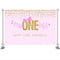 Girls 1st Birthday Backdrop Pink Bow and Gold Dot Background Girls Birthday Party Decor Little Miss Onederful Birthday Banner