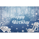 Toile de fond en diamant pour femme, paillettes, argent, bleu, Denim, décoration de fond pour joyeux anniversaire, talons hauts brillants, pour séance photo