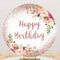 Fondo personalizado con purpurina redonda para feliz cumpleaños, decoración de fondo para mesa de pastel circular para fiesta de cumpleaños de niños y adultos 