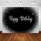 Glitter Silver Black Birthday Backdrop Silver Dots Black Photo Booth Background Party Supplies Decoration Banner for Men Women