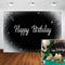 Glitter Silver Black Birthday Backdrop Silver Dots Black Photo Booth Background Party Supplies Decoration Banner for Men Women
